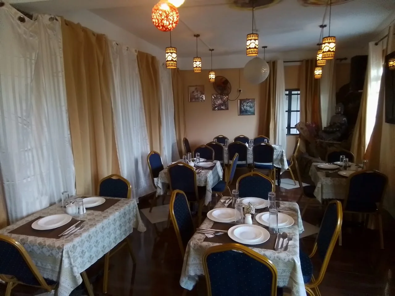 Common area with tables and chairs